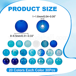 600Pcs 20 Styles Baking Paint Mixed Styles Glass Beads&nbsp;GLAA-ME0001-45