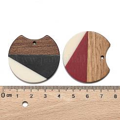 Two Tone Resin & Walnut Wood Pendants&nbsp;RESI-Q210-011A-B-M