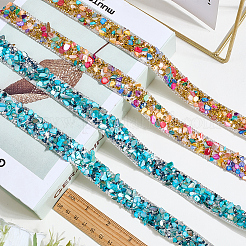 2 Styles Resin Rhinestone Beaded Trim&nbsp;DIY-CY0002-11B