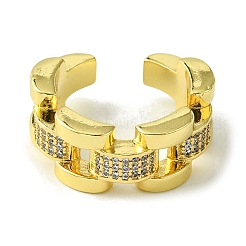 Brass Micro Pave Cubic Zirconia Open Cuff Rings&nbsp;RJEW-K256-31G