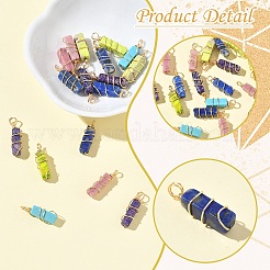 20Pcs 5 Styles Natural & Synthetic Gemstone Pendants&nbsp;PALLOY-YW00084