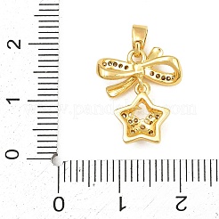 Brass Micro Pave Clear Cubic Zirconia Pendants&nbsp;CU-CBABDE1-06G