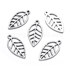 Antique Silver Alloy Leaf Pendants&nbsp;X-TIBEB-A101914-AS-LF