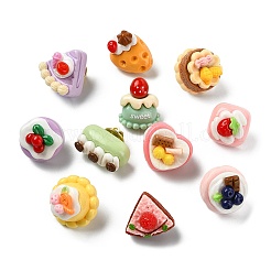 12Pcs 12 Styles Cute Fruit Cake Themed Resin Pins&nbsp;JEWB-CJ0003-11