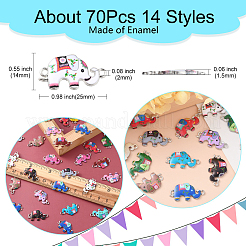 70Pcs 14 Styles Zinc Alloy Connector Charms&nbsp;ENAM-CJ0004-21