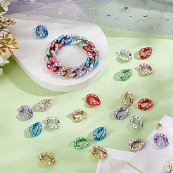 160Pcs 8 Colors ABS Plastic with Crystal Rhinestone Quick Link Connectors&nbsp;KY-AR0001-49