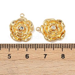 Brass Pave Cubic Zirconia Pendants&nbsp;KK-F906-05G