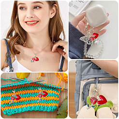 Heart & Rose Alloy Enamel Pendant Decoratios&nbsp;HJEW-CA00043