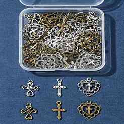 60Pcs 6 Styles Tibetan Style Alloy Pendants&nbsp;TIBEP-FS0001-24