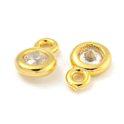925 Sterling Silver Pave Clear Cubic Zirconia Flat Round Charms&nbsp;STER-B005-01G