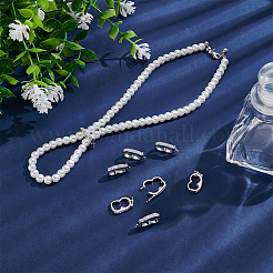 8Pcs Rack Plating Brass Micro Pave Clear Cubic Zirconia Twister Clasps&nbsp;ZIRC-WR0001-04P