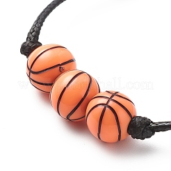 2Pcs 2 Colors Sport Theme Acrylic Beaded Bracelet&nbsp;BJEW-JB08558-03