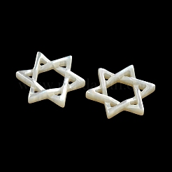 Natural White Shell Star of David Multi-Strand Links&nbsp;SSHEL-N038-04B
