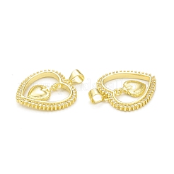 Rack Plating Brass Micro Pave Clear Cubic Zirconia Pendants&nbsp;KK-C011-21G