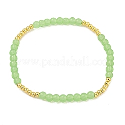 Rack Plating Brass with Crystal Round Beaded Bracelets for Women&nbsp;BJEW-B106-20G