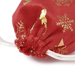 Gold Stamping Christmas Velvet Storage Bags&nbsp;ABAG-Q053-01A-01B