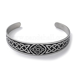304 Stainless Steel Cuff Bangles&nbsp;BJEW-P307-02B-P