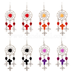 Resin & Synthetic Turquoise Dangle Earrings&nbsp;EJEW-TAC00014