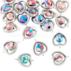 20Pcs Polymer Clay Heart & CCB Frame Links Connector Charms&nbsp;CLAY-TADJ0001-07