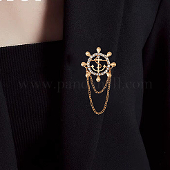 8Pcs 4 Style Crystal Rhinestone Helm Safety Pin Brooch&nbsp;JEWB-FH0001-21