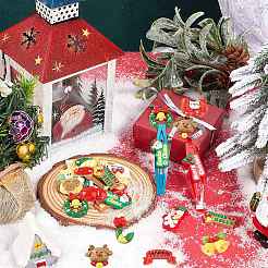 60cs 2 Styles Christmas Opaque Resin Decoden Cabochons&nbsp;RESI-SP0001-02A