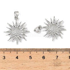 Brass Micro Pave Clear Cubic Zirconia Pendants&nbsp;KK-A290-03P