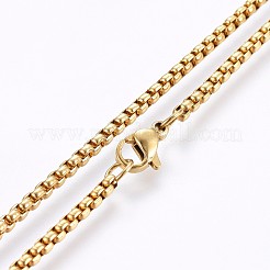 304 Stainless Steel Box Chain Necklaces&nbsp;NJEW-O102-19G