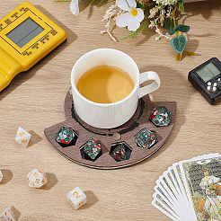 1Set Wood & Acrylic Cup Mats&nbsp;AJEW-BC0009-49