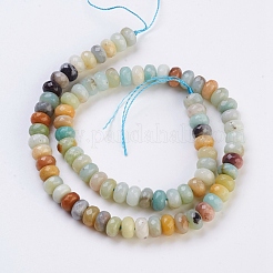 Natural Flower Amazonite Beads Strands&nbsp;G-J375-13-5x8mm