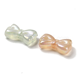 Bowknot UV Plating Luminous Rainbow Iridescent Acrylic Beads&nbsp;LACR-R001-03A