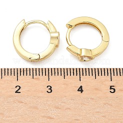 Heart Brass Micro Pave Clear Cubic Zirconia Hoop Earrings&nbsp;EJEW-Z102-28G