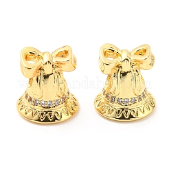 Christmas Theme Rack Plating Brass Micro Pave Cubic Zirconia Beads&nbsp;KK-M247-24G