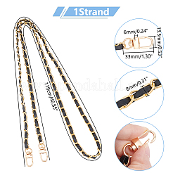 Zinc Alloy with PU Leather Chain Bag Strap&nbsp;AJEW-WH0472-65KCG