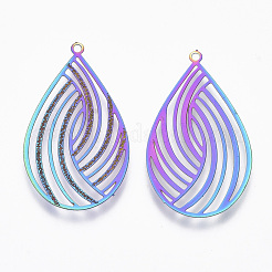 Ion Plating(IP) 304 Stainless Steel Filigree Pendants&nbsp;STAS-T057-06