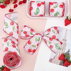 15 Yards Cherry Pattern Polyester Ribbon&nbsp;OCOR-ME0001-53