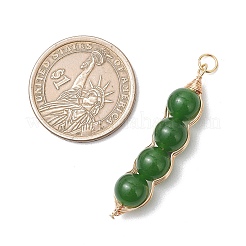 2Pcs 2 Styles Natural Dyed Taiwan Jade Copper Wire Wrapped Pendants&nbsp;PALLOY-JF05057