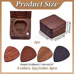 4Pcs 4 Colors Triangle Wood Guitar Picks&nbsp;AJEW-AR0005-07