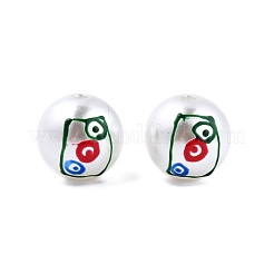Mahjong Theme ABS Plastic Imitation Pearl Enamel Beads&nbsp;KY-G020-04D