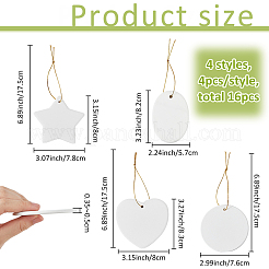 16Pcs 4 Styles  Porcelain Heat Transfer Printing Pendant Decorations&nbsp;HJEW-FH0001-77