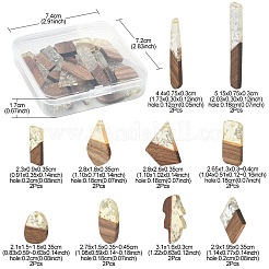 20Pcs 10 Styles Transparent Resin & Walnut Wood Pendants&nbsp;RESI-YW0001-30