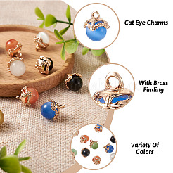 10pcs 5 colors Cat Eye Glass Charms&nbsp;CE-FW0001-01