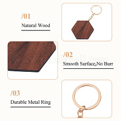 Walnut Wood Pendant Keychains&nbsp;KEYC-TAC0034-06C