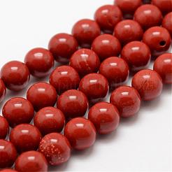 Natural Red Jasper Beads Strands&nbsp;G-E375-6mm-02
