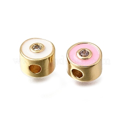 Brass Micro Pave Cubic Zirconia Beads&nbsp;CU-CBA108A-01G