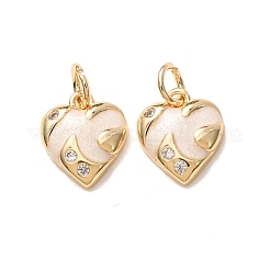 Valentine's Day Brass Micro Pave Clear Cubic Zirconia with Enamel Charms&nbsp;CU-K002-48G-M