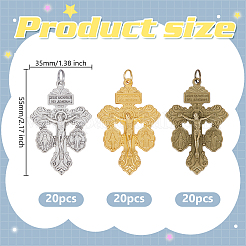 60Pcs 3 Styles Alloy Big Pendants&nbsp;FIND-DR0002-03
