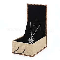 Rectangle Wooden Pendant Necklace Boxes &nbsp;OBOX-N013-03