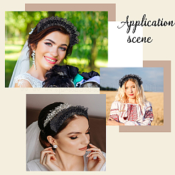 Cloth Wrinkle Lace Hair Bands for Women Girl&nbsp;OHAR-WH0029-11B