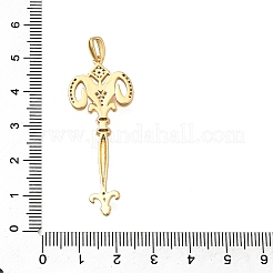 Brass Micro Pave Cubic Zirconia Big Pendants&nbsp;KK-B147-04G-03