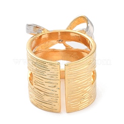 Brass Bowknot Open Cuff Ring&nbsp;RJEW-C102-18GP